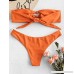 ZAFUL Women's Bandeau Bikini Set Cutout Knot Swimsuit Bathing Suit Mango Orange B07PYWNY8S